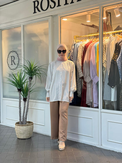 Lula Buttoned Down Blouse in Beige (NEW!)