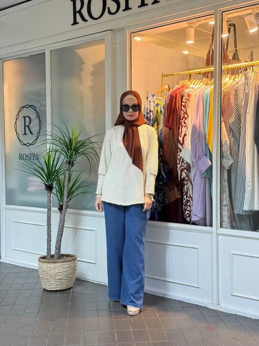 Amy Striped Top in Beige (NEW!)