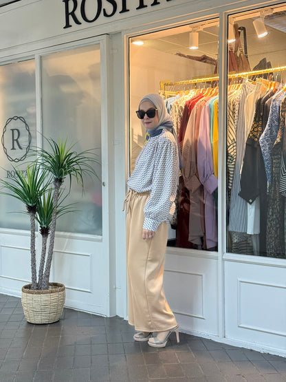 Ciara Drawstring Pants in Beige (NEW!)