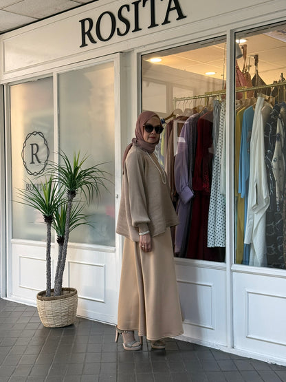 Sally A-Line Scuba Skirt in Beige (NEW!)