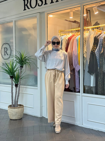 Ciara Drawstring Pants in Beige (NEW!)