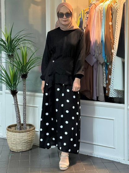 Emma Polka Dot Co-Ord Set in Black (Big Polkadot) (NEW!)