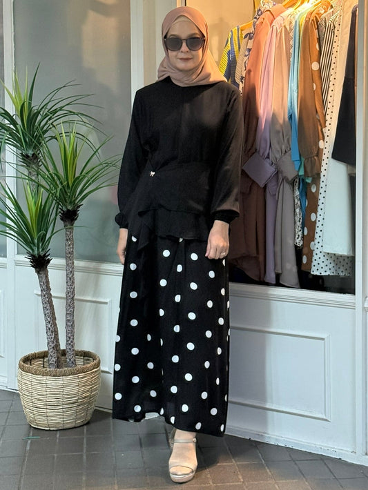 Emma Polka Dot Co-Ord Set in Black (Big Polkadot) (NEW!)