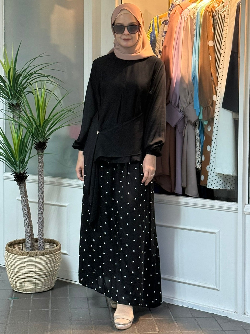 Emma Polka Dot Co-Ord Set in Black (Small Polkadot) (NEW!)