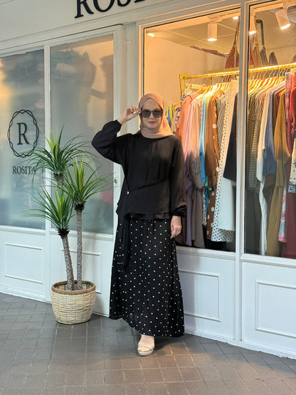 Emma Polka Dot Co-Ord Set in Black (Small Polkadot) (NEW!)