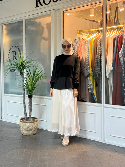 Elma Layered Knit Blouse in Black (NEW!)