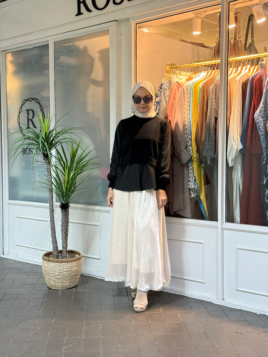 Elma Layered Knit Blouse in Black (NEW!)