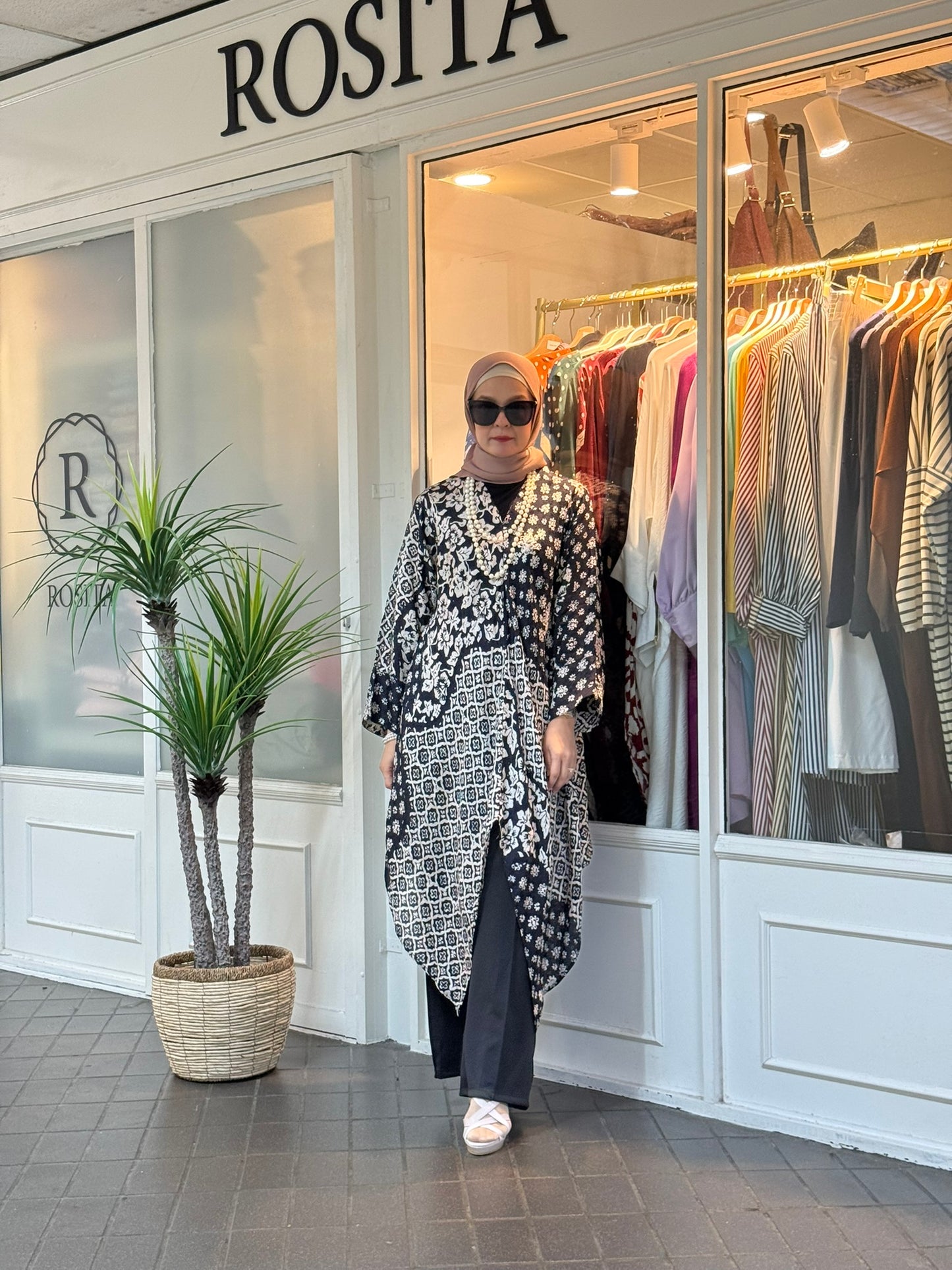 Miranda Batik Sutera Tunic in Black (NEW!)