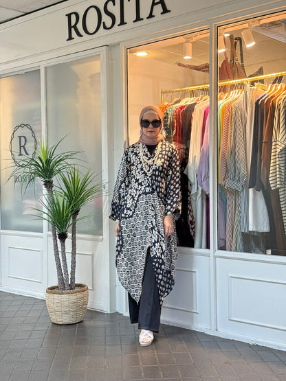 Miranda Batik Sutera Tunic in Black (NEW!)