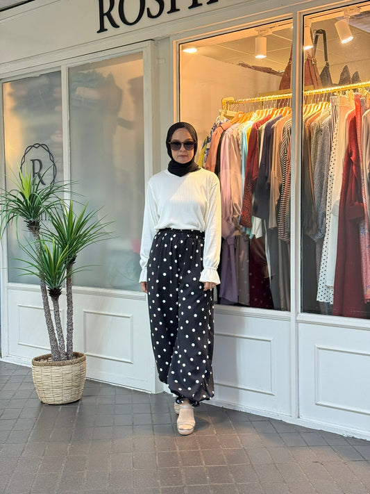 Hyda Balloon Polka Dot Pants in Black (NEW!)