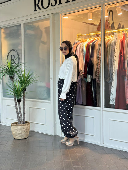 Hyda Balloon Polka Dot Pants in Black (NEW!)