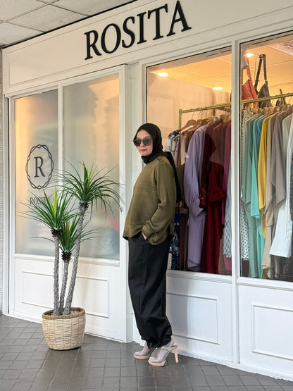 Naomi Drawstring Pants in Black (NEW!)