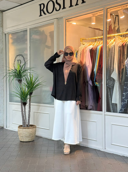 Reika Flounce Sleeves Top in Black (NEW!)