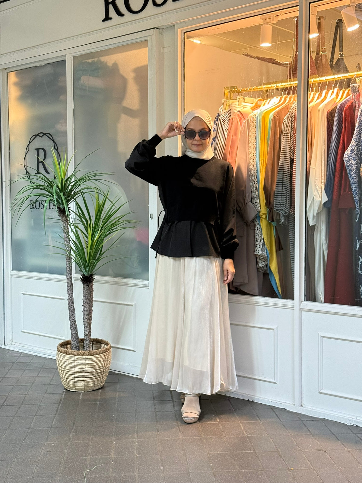 Elma Layered Knit Blouse in Black (NEW!)