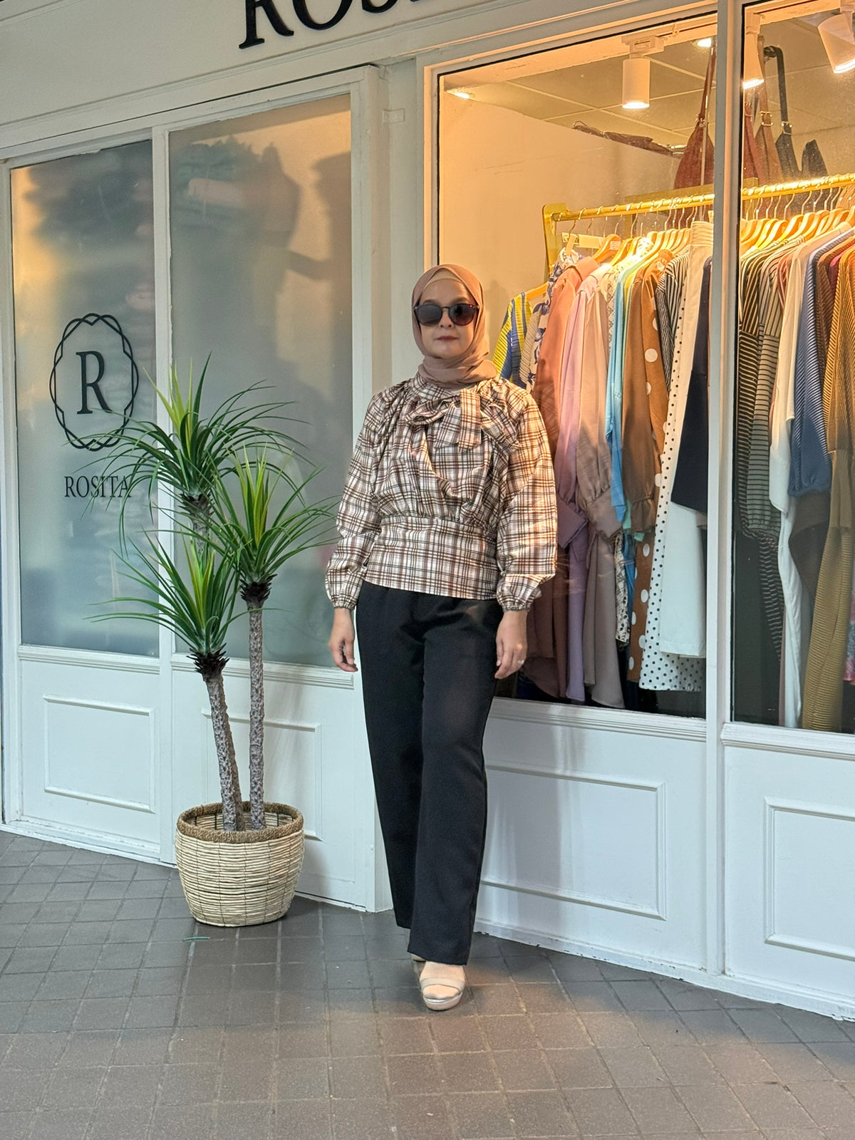 Hyojin Peplum Top in Brown (NEW!)