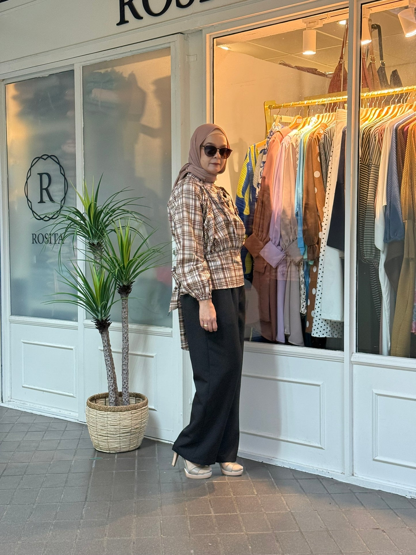 Hyojin Peplum Top in Brown (NEW!)