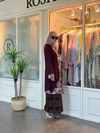 Kebaya Sulam Che Nom in Burgundy (Early Bird Promo)