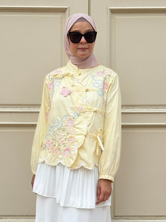 Lily Embroidery Blouse in Butter Yellow (NEW!)