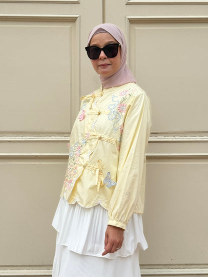 Lily Embroidery Blouse in Butter Yellow (NEW!)