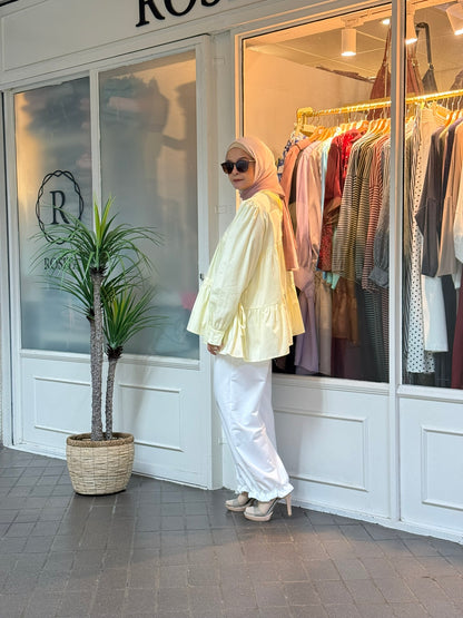 Lucy Asymmetrical Tiered Top in Butter Yellow (NEW!)