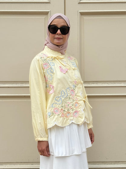 Lily Embroidery Blouse in Butter Yellow (NEW!)