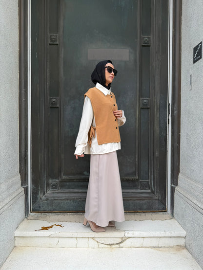 Vera Cotton Knit Vest in Caramel (NEW!)