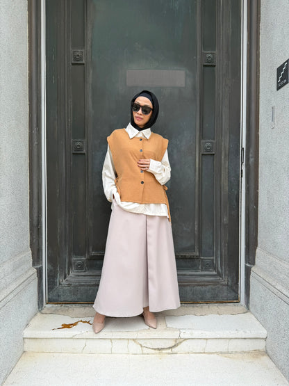 Vera Cotton Knit Vest in Caramel (NEW!)