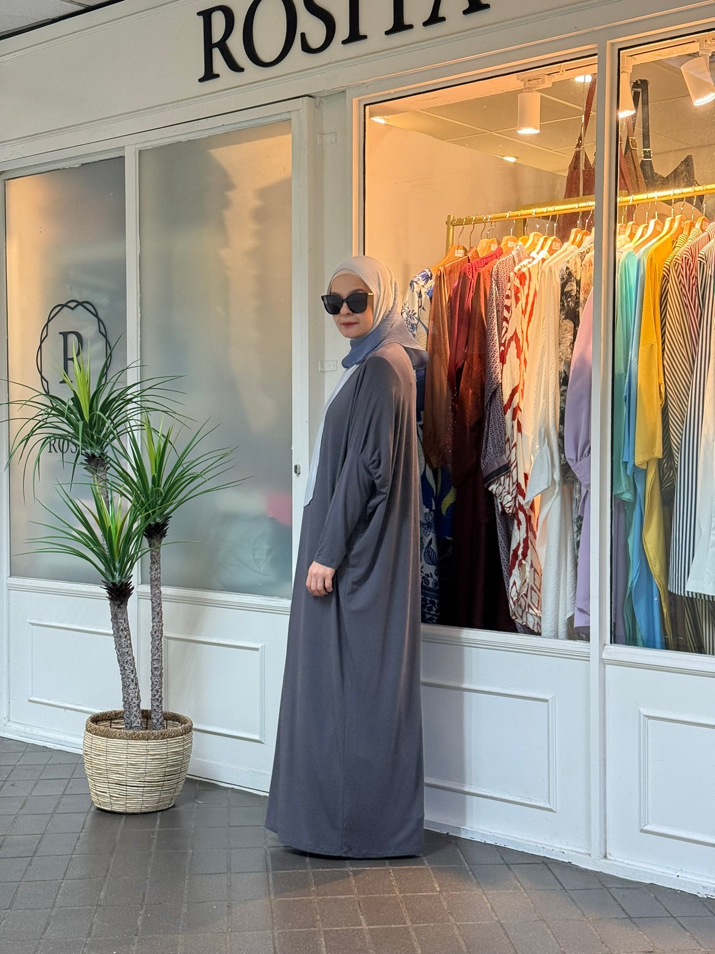 Alina Batwing Dress in Charcoal (NEW!)