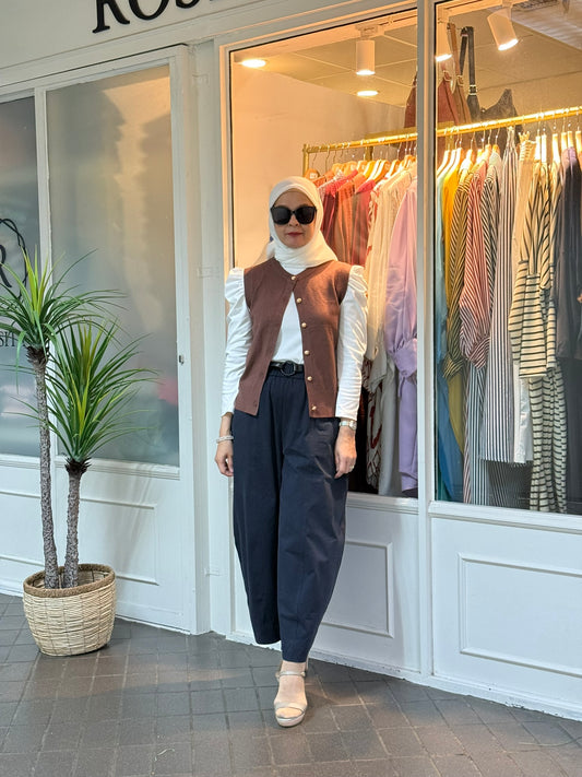 Leona Gold Button Vest in Coco (NEW!)