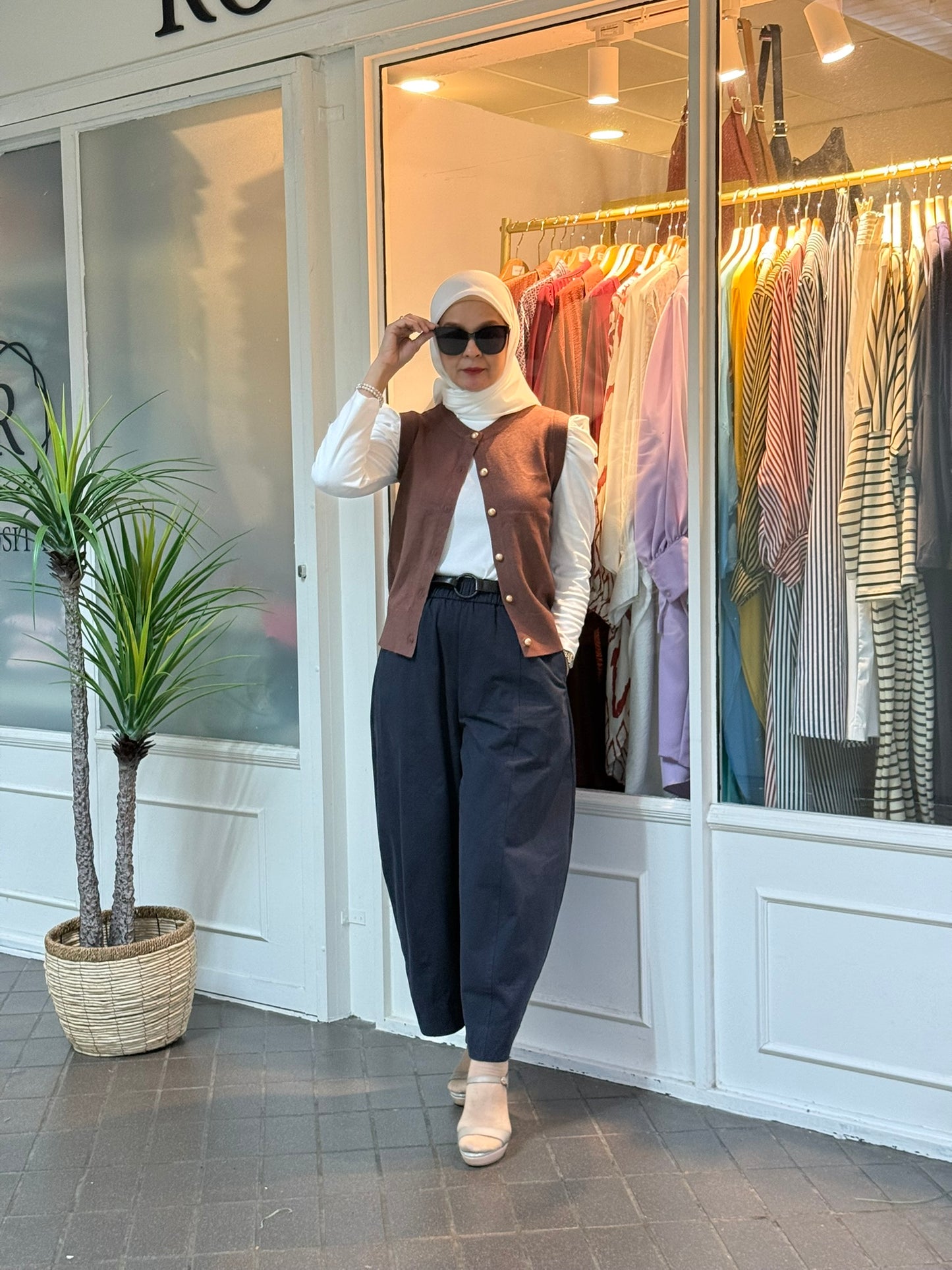 Leona Gold Button Vest in Coco (NEW!)