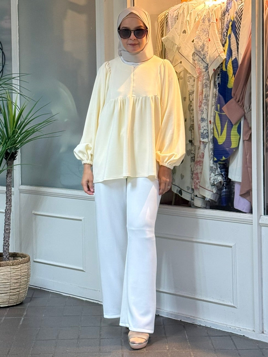Lisa Babydoll Top in Cream (NEW!)