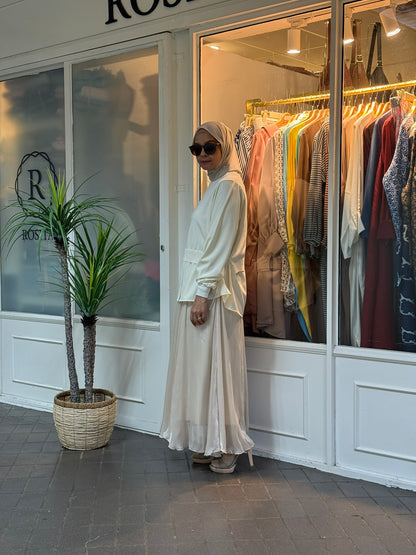 Elma Layered Knit Blouse in Cream (NEW!)