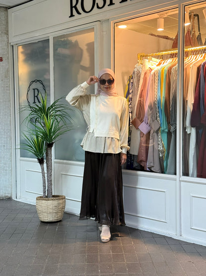 Elena Vest Striped Top in Creme (NEW!)