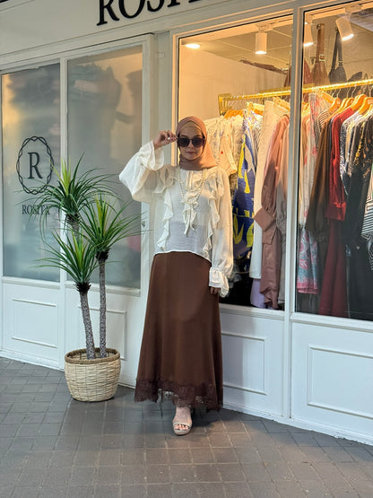 Leslie Frill Top in Creme (NEW!)