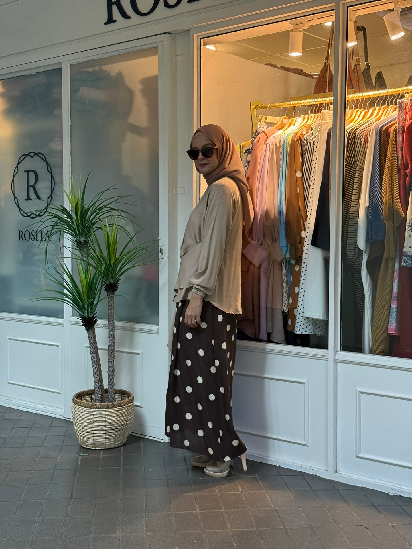 Emma Polka Dot Co-Ord Set in Dark Brown (NEW!)