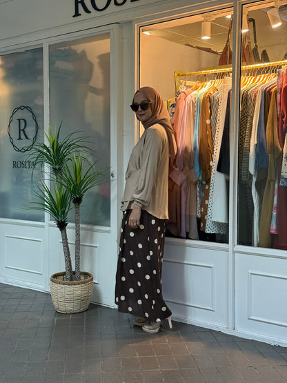 Emma Polka Dot Co-Ord Set in Dark Brown (NEW!)
