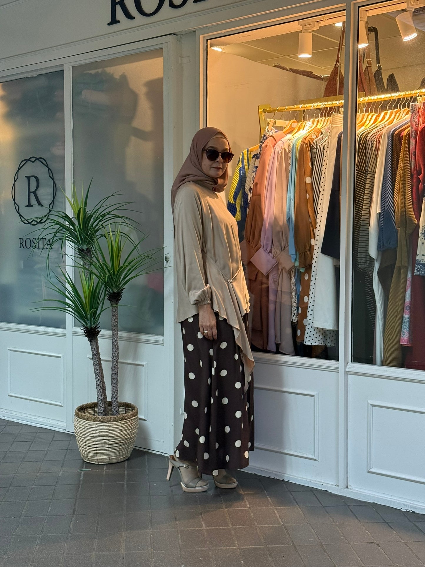 Emma Polka Dot Co-Ord Set in Dark Brown (NEW!)