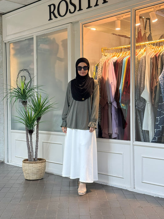 Reika Flounce Sleeves Top in Dark Sage (NEW!)