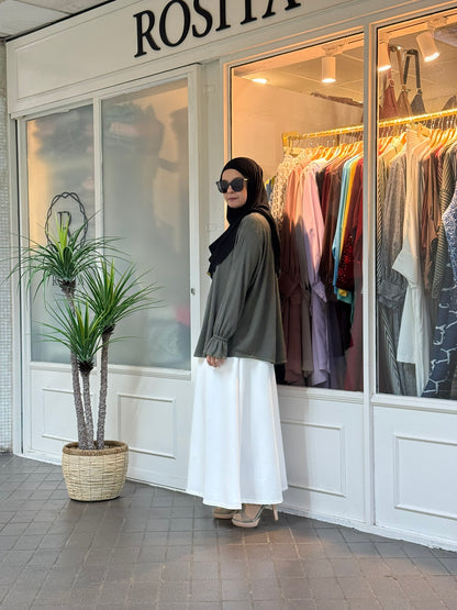 Reika Flounce Sleeves Top in Dark Sage (NEW!)