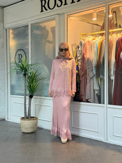 Sonia Pleated Skirt Set in Dusty Pink (NEW!)