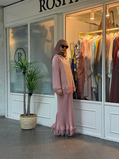 Sonia Pleated Skirt Set in Dusty Pink (NEW!)