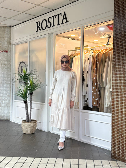 Emilia Linen Long Tunic in Beige NEW!)