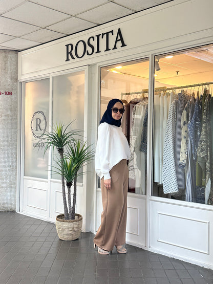 Adelle Stretchable Scuba Pants in Taupe (NEW!)