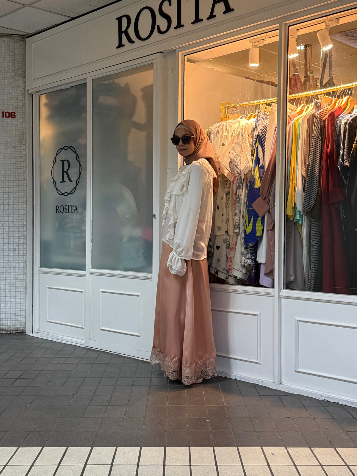 Marsha Satin Lace Skirt in Rose Gold (NEW!)
