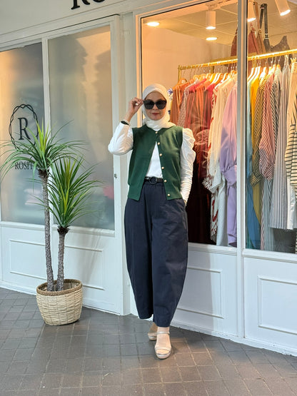 Leona Gold Button Vest in Emerald (NEW!)