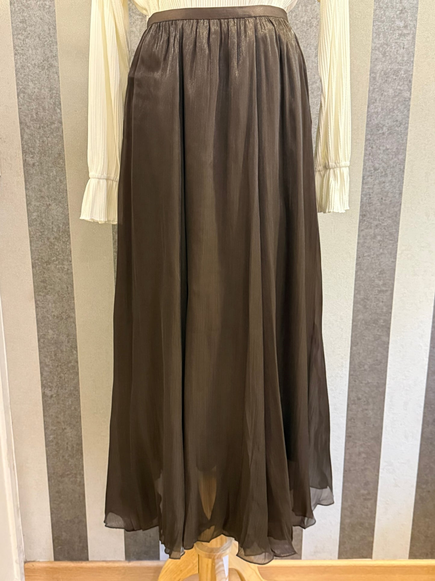 Tamara Shimmer Flowy Skirt in Espresso (NEW!)