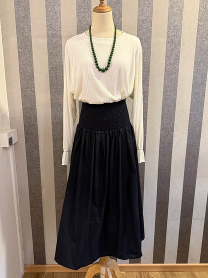 Kate Smocked Skirt in Black (NEW!)