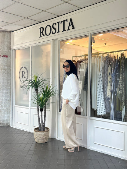 Adelle Stretchable Scuba Pants in Beige (NEW!)