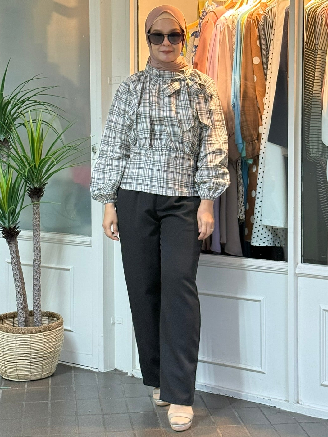 Hyojin Peplum Top in Grey (NEW!)