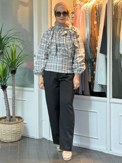 Hyojin Peplum Top in Grey (NEW!)